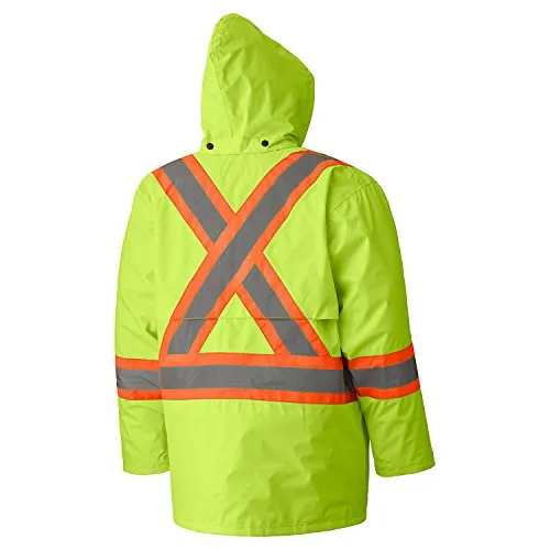 Pioneer V1090160 Lightweight Hi-Viz Safety Rain Jacket, Comfort Fit