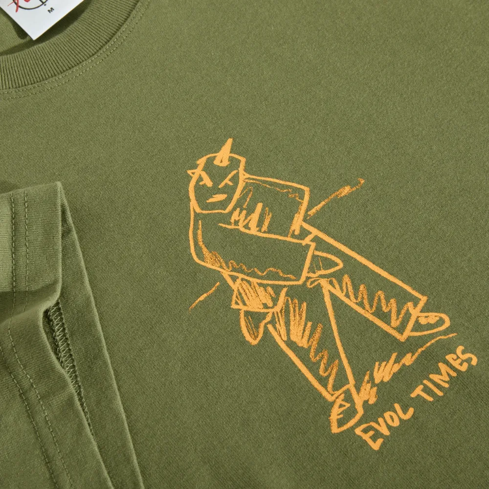 Polar Skate Co Evol Times T-Shirt | Army Green