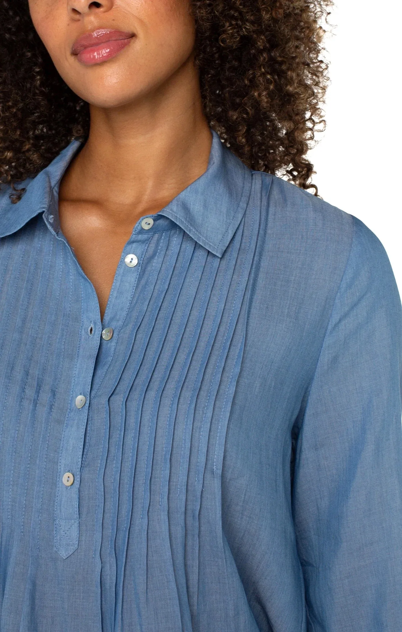 Popover Woven Long-Sleeve Blouse