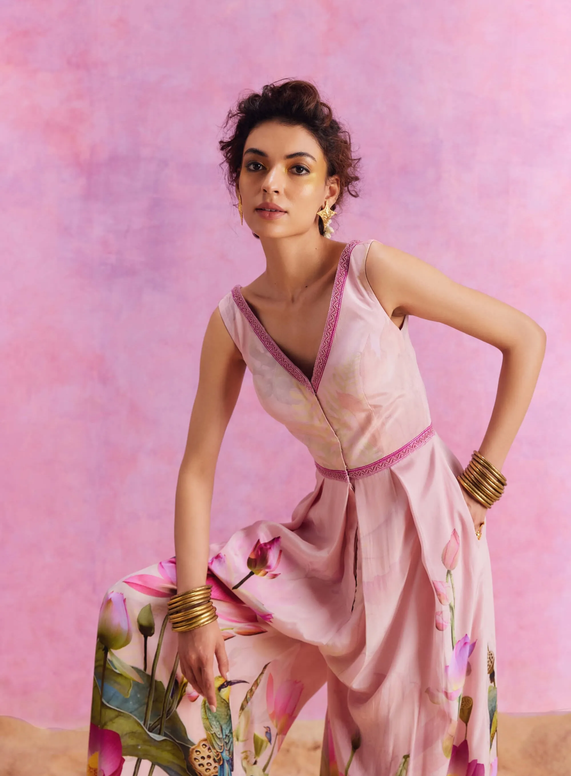 Powder pink isra jumpsuit