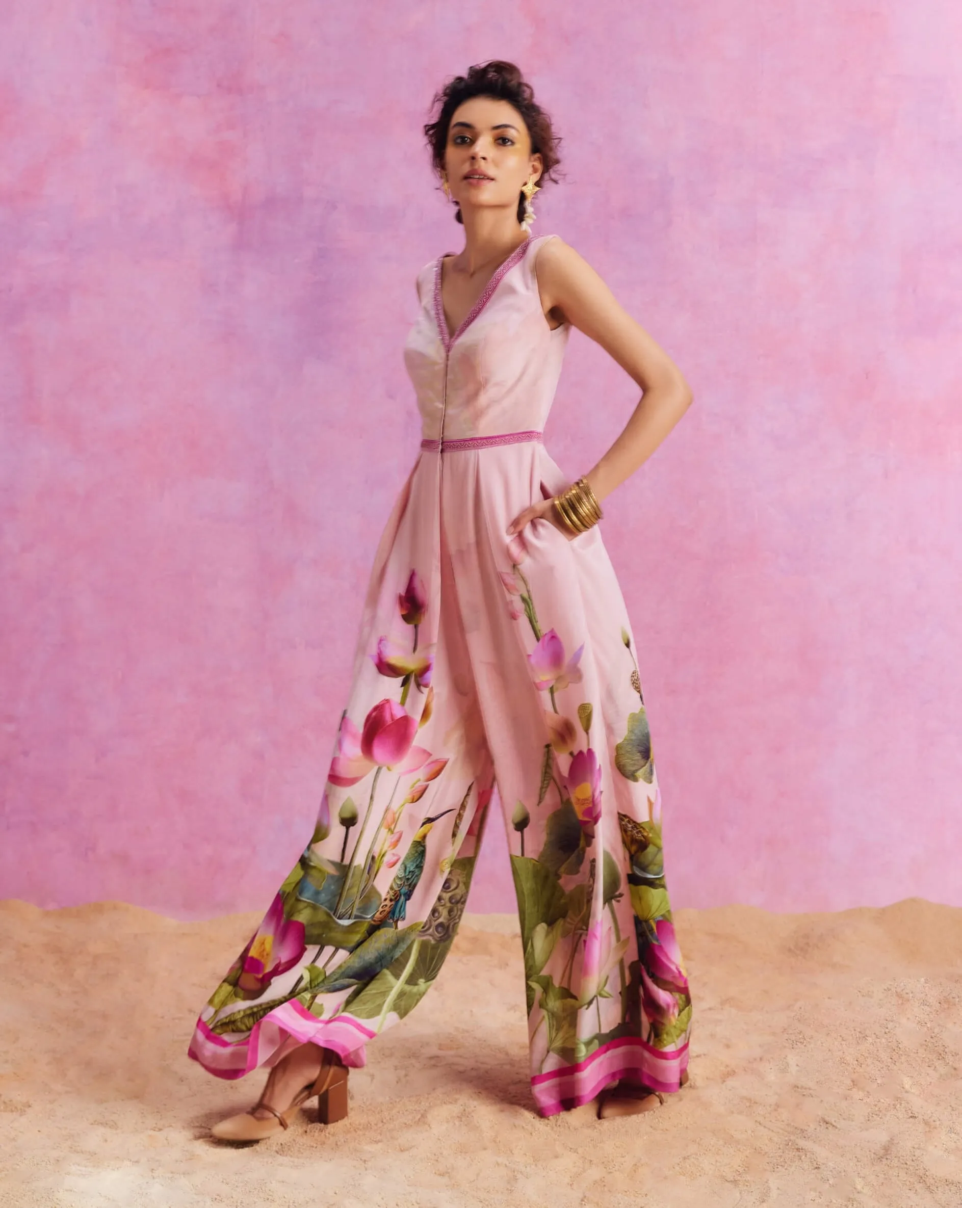 Powder pink isra jumpsuit