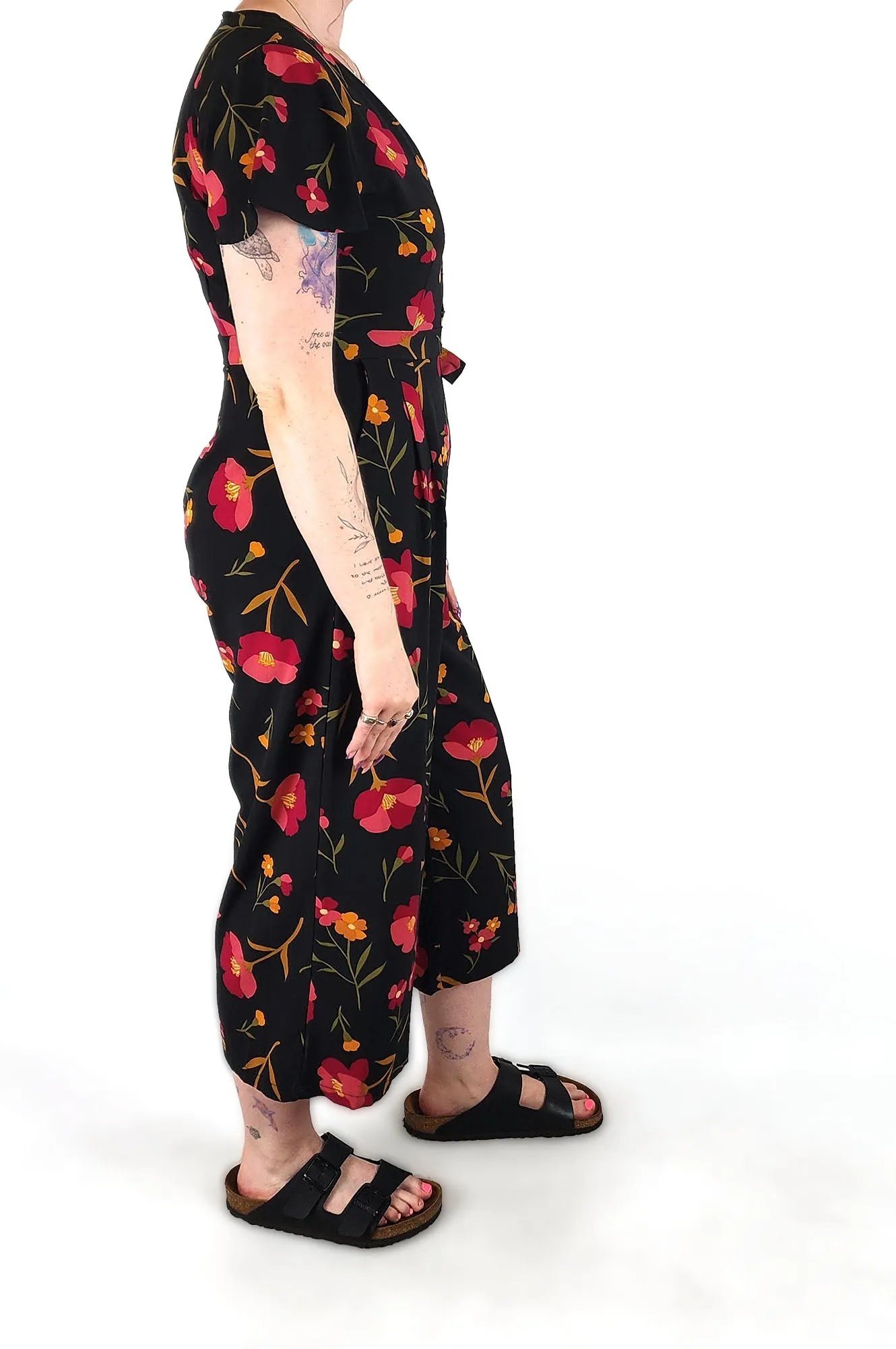 Princess Highway black floral jumpsuit size 12