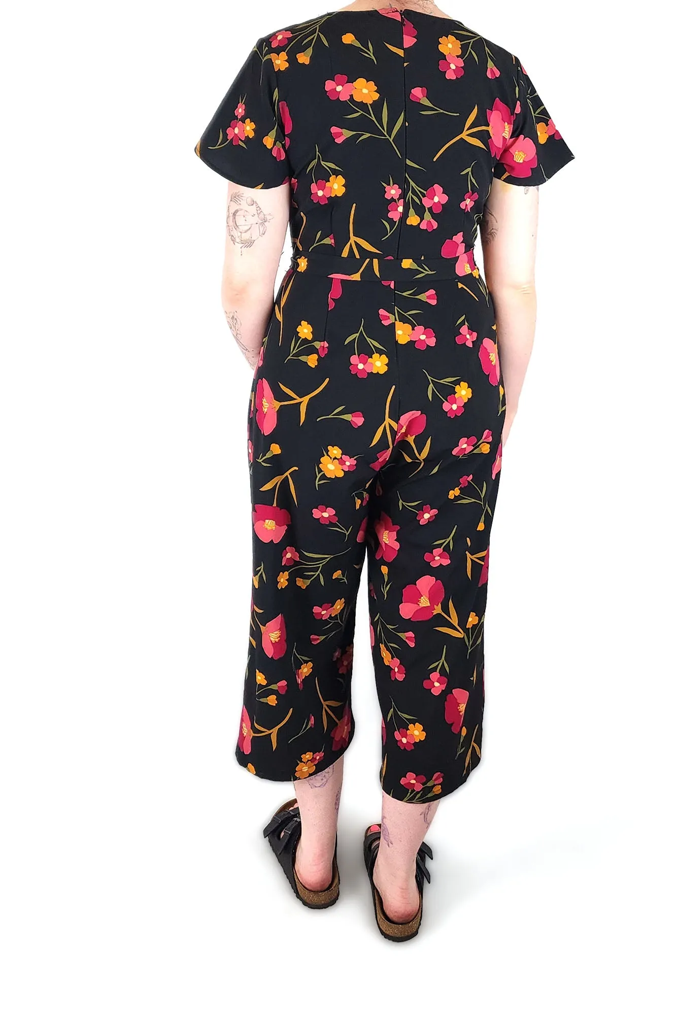 Princess Highway black floral jumpsuit size 12