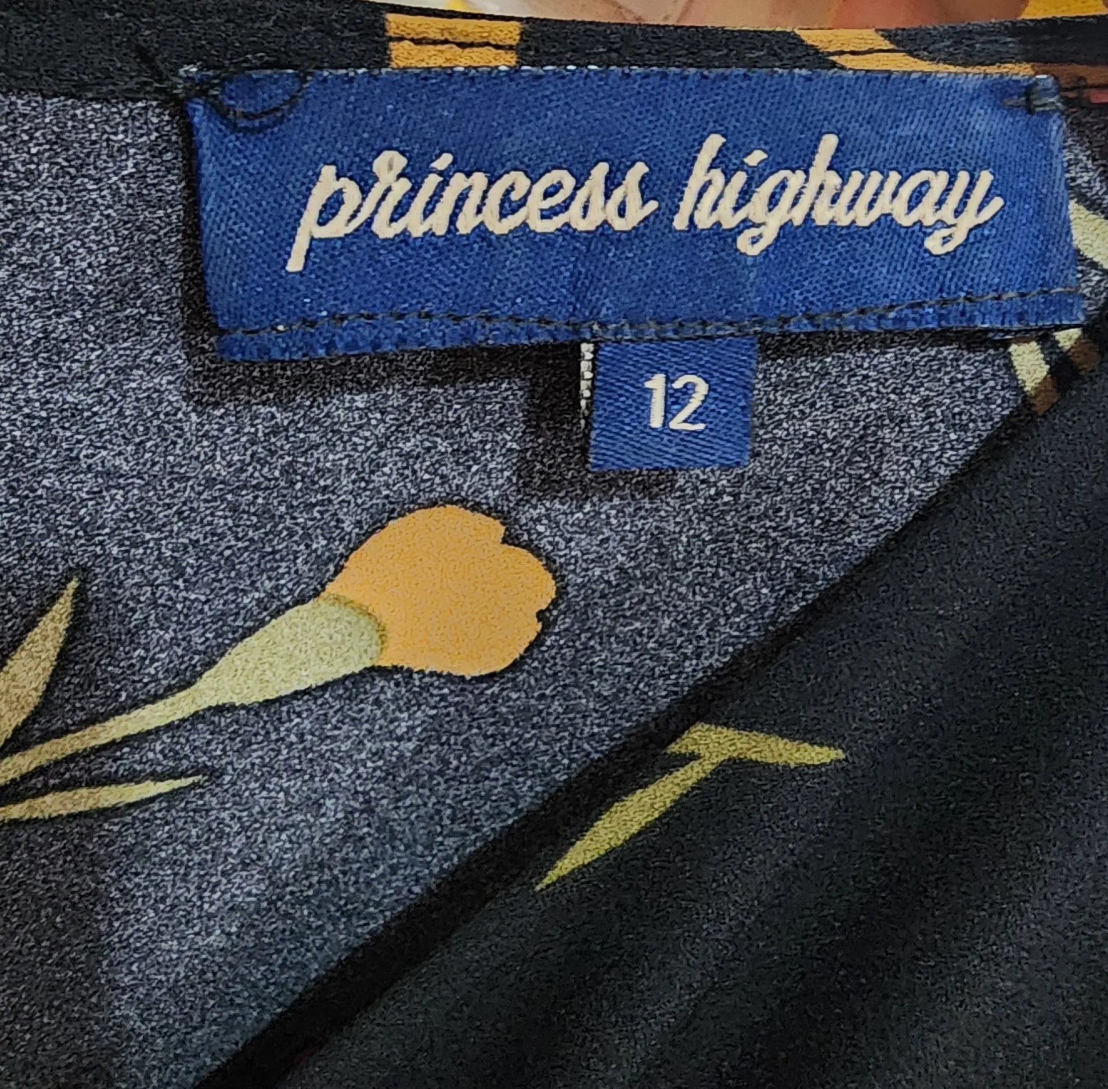 Princess Highway black floral jumpsuit size 12