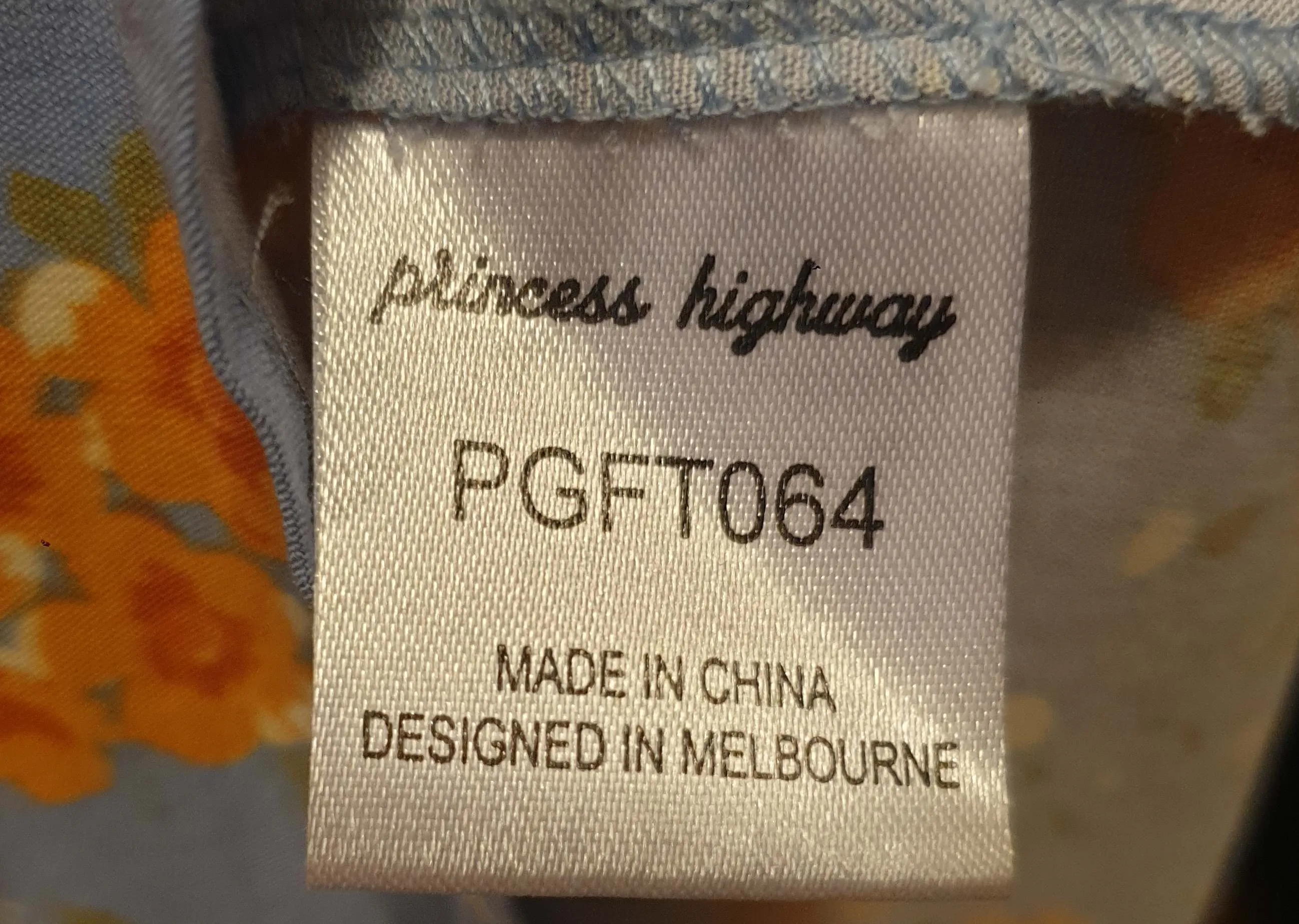 Princess Highway blue floral skirt size 14 (best fits 12-small 14)