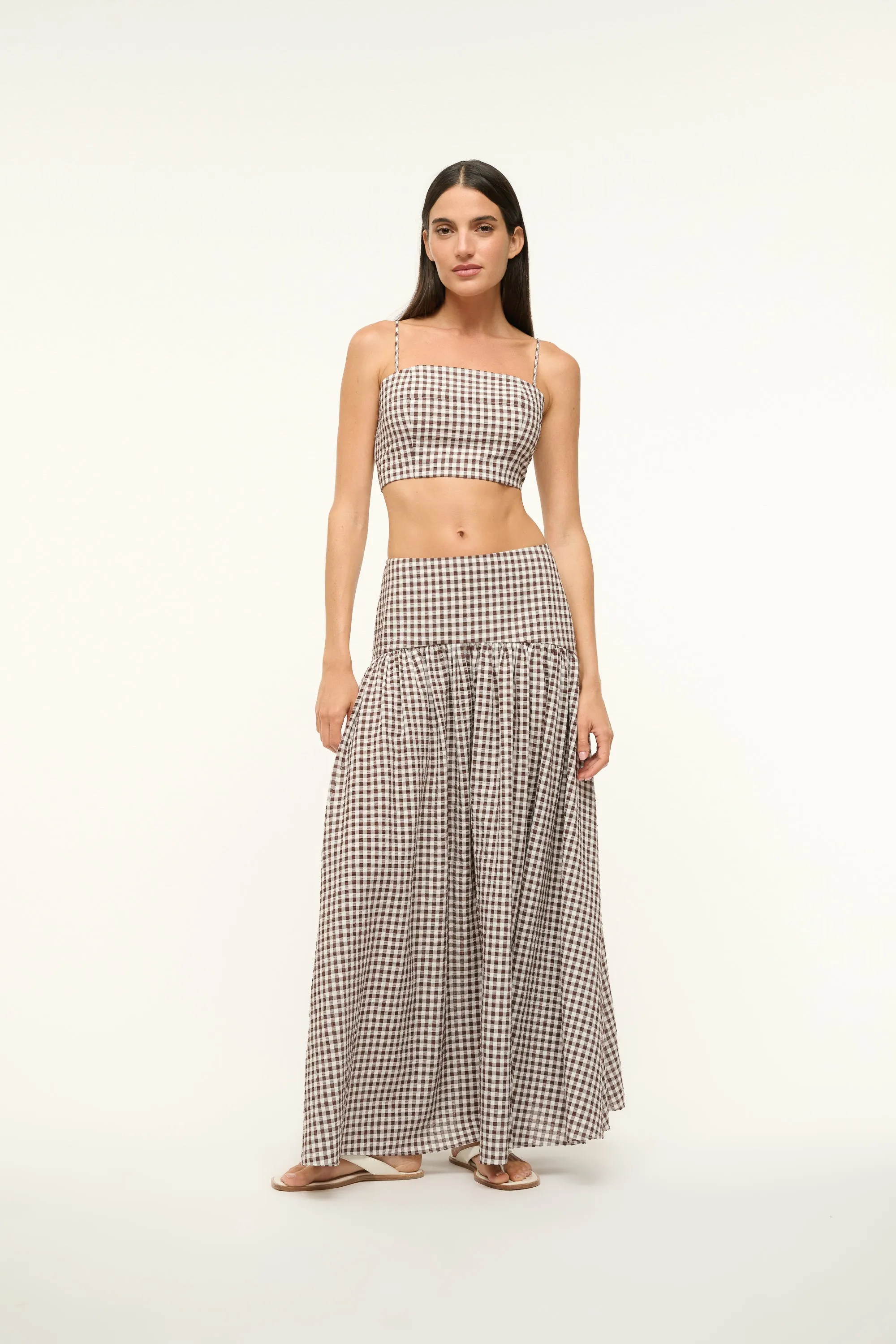 Procida Skirt Dark Chocolate Gingham