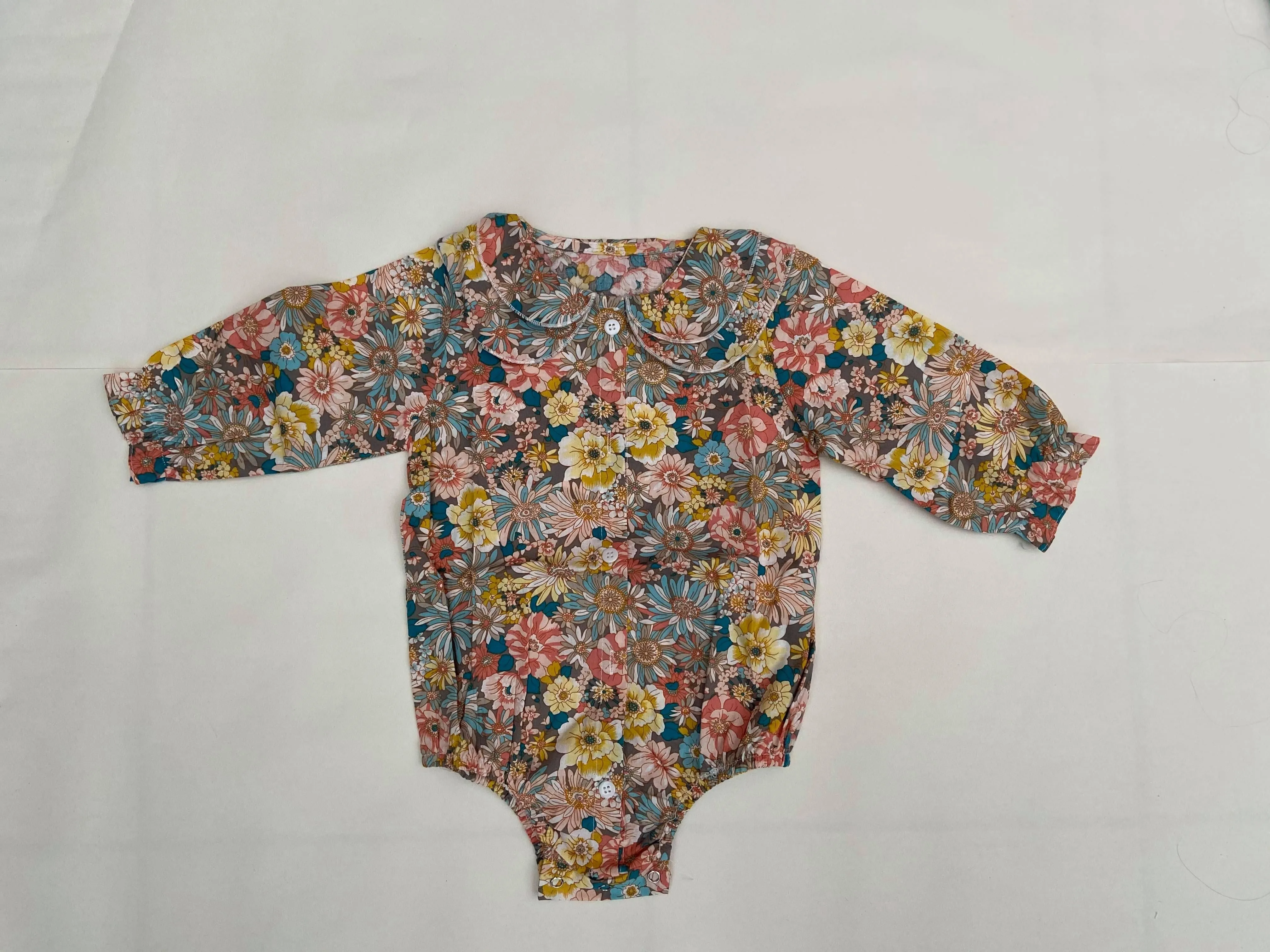 Pure Cotton Peter Pan Collar Romper With Hat Set 6M-18M
