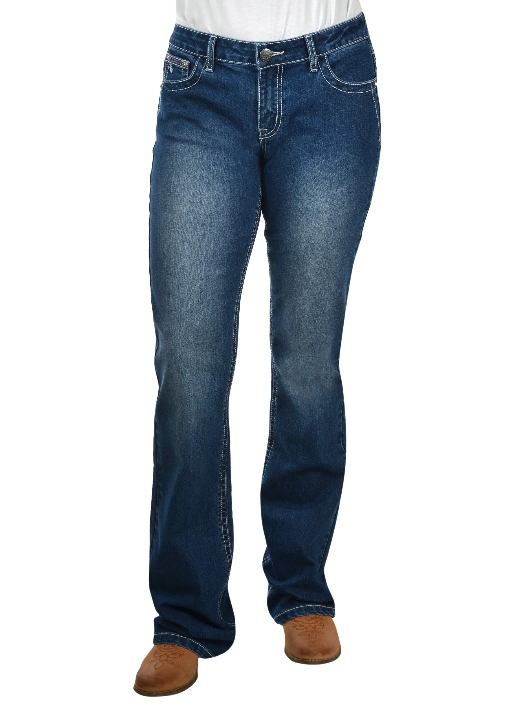 Pure Western Skylar Relaxed Rider Ladies Jeans True Blue