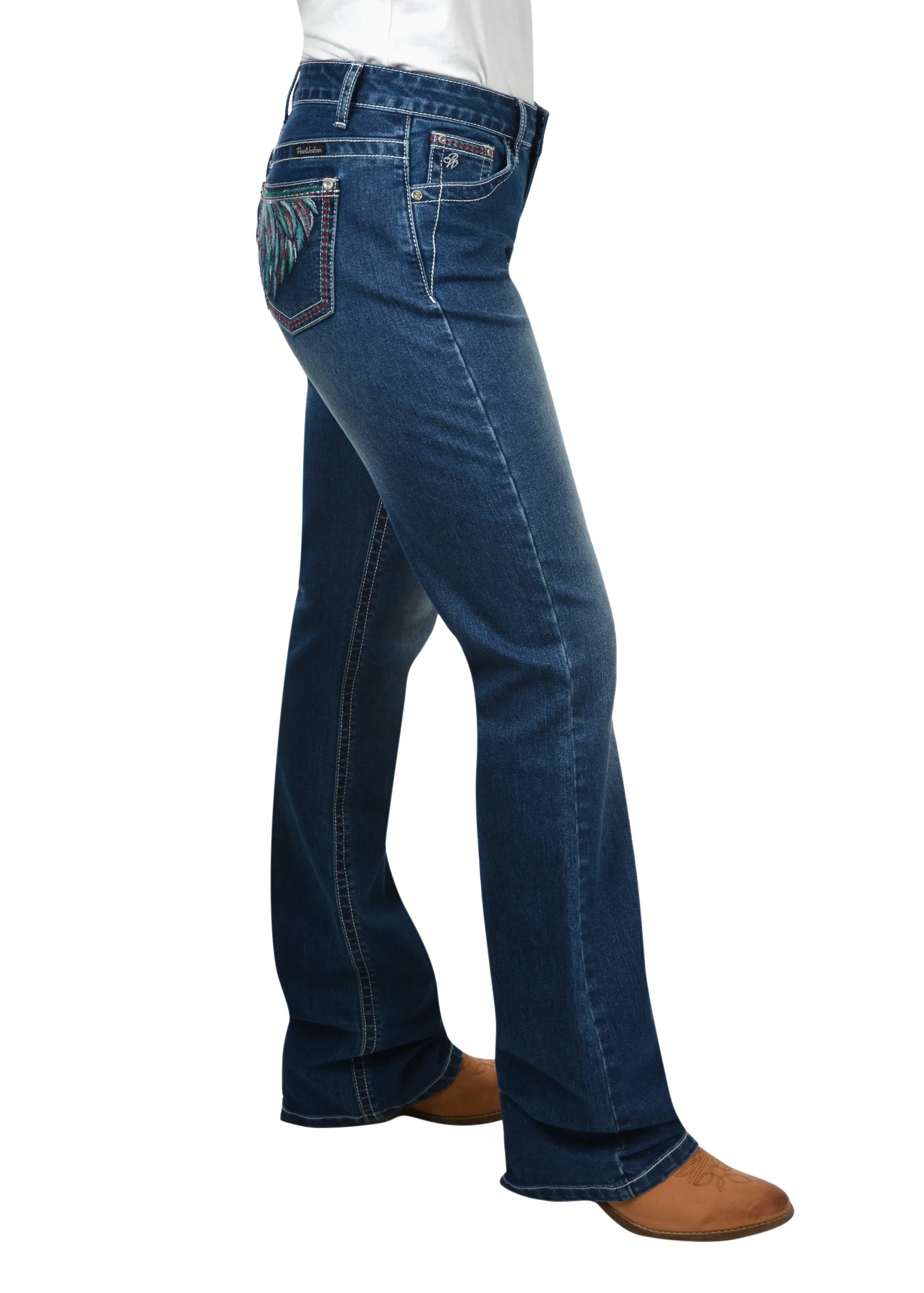 Pure Western Skylar Relaxed Rider Ladies Jeans True Blue