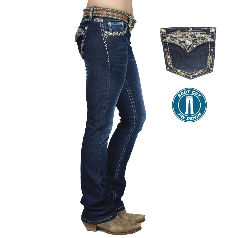 Pure Western Taylor Boot Cut Ladies Jeans Midnight
