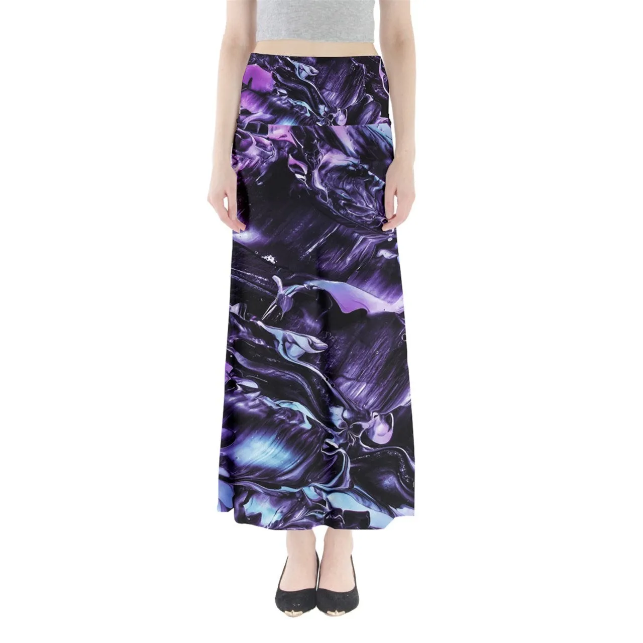 Purple Marble Full Length Maxi Skirt Custom