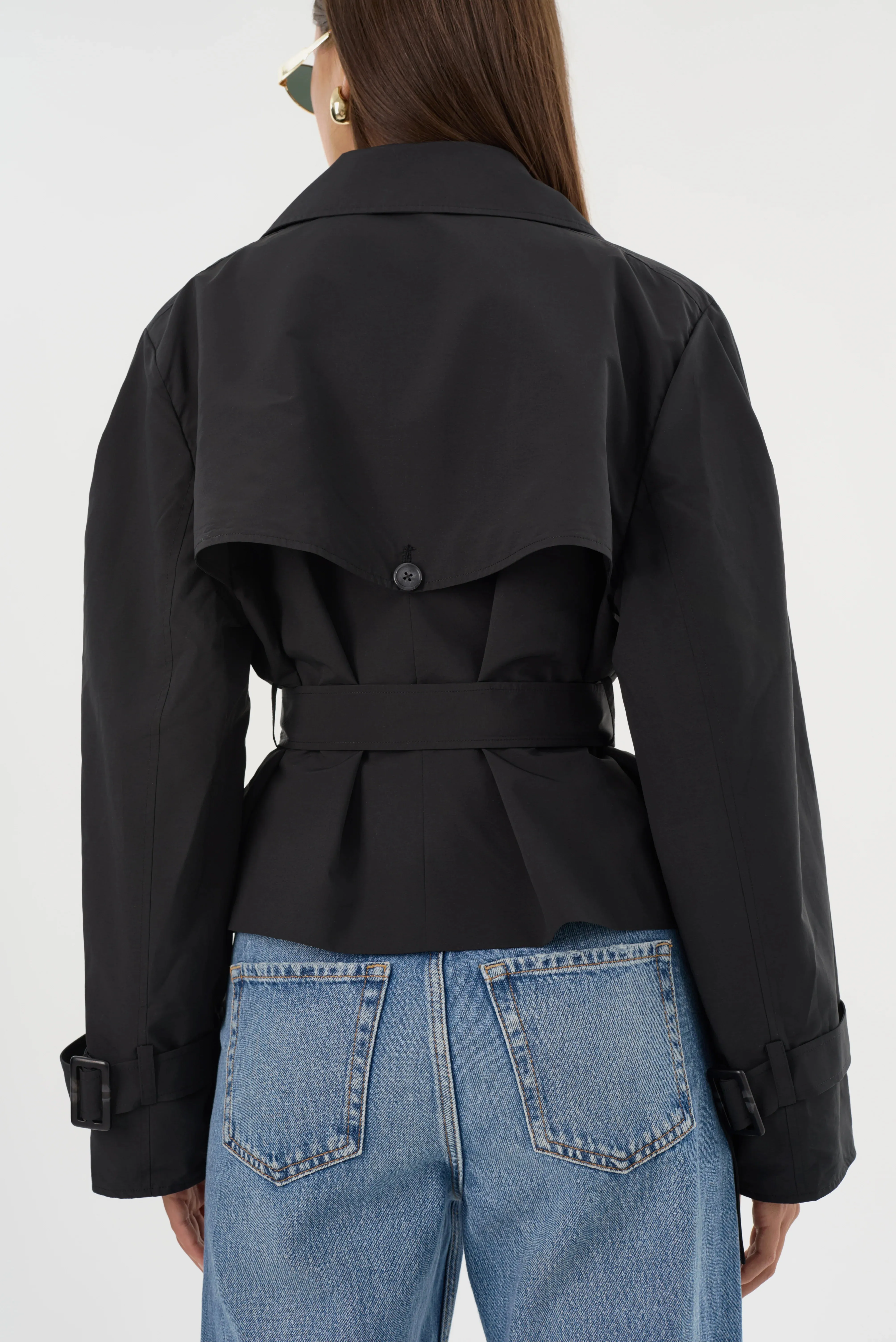 Quinn Short Trench Jacket | Black