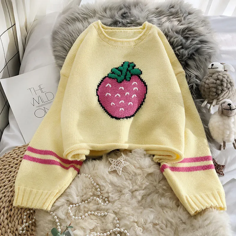"CUTE STRAWBERRY PULLOVER" SWEATER N040603