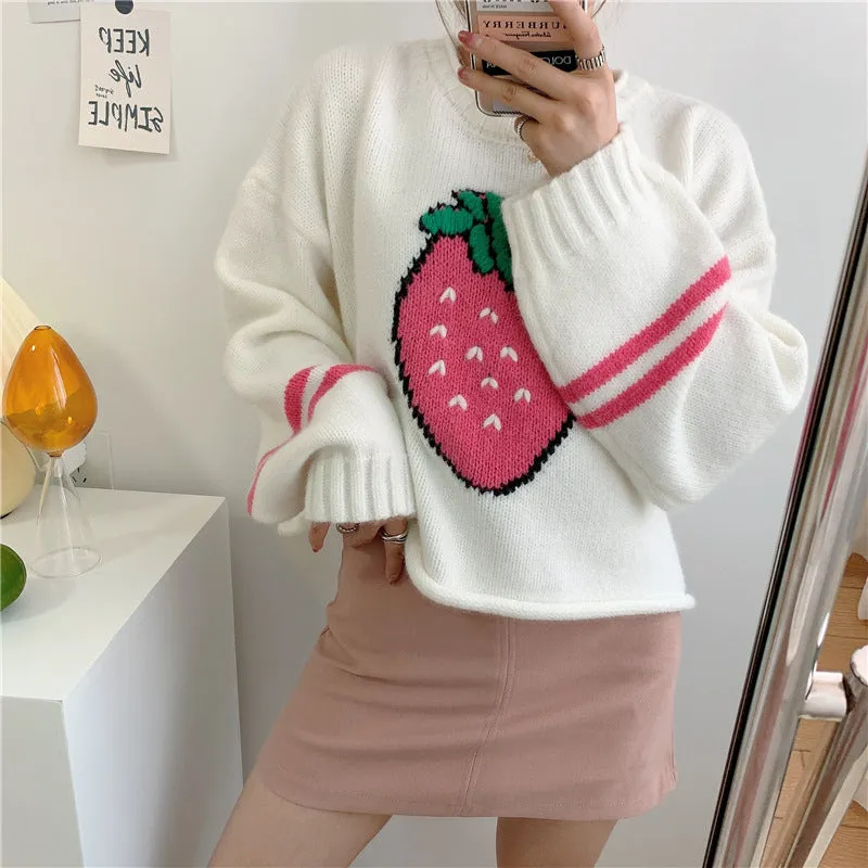 "CUTE STRAWBERRY PULLOVER" SWEATER N040603