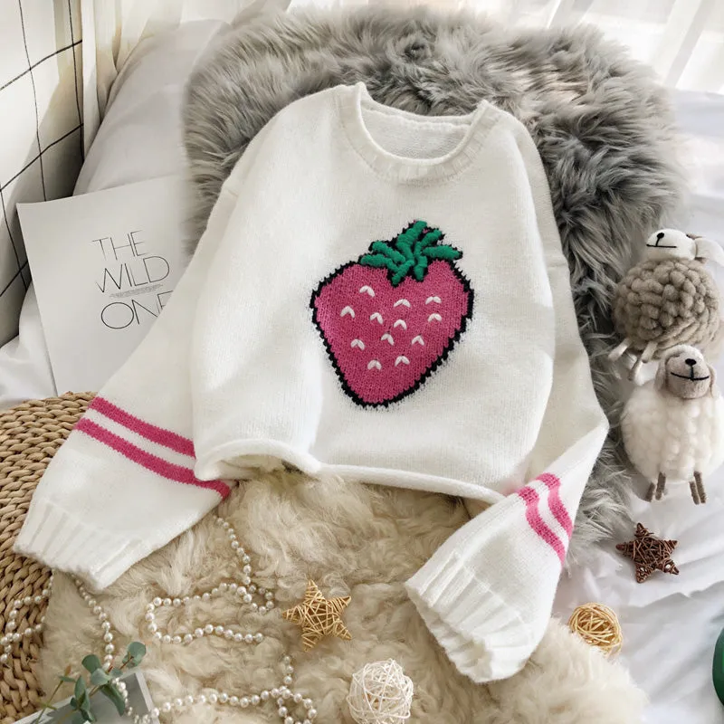 "CUTE STRAWBERRY PULLOVER" SWEATER N040603