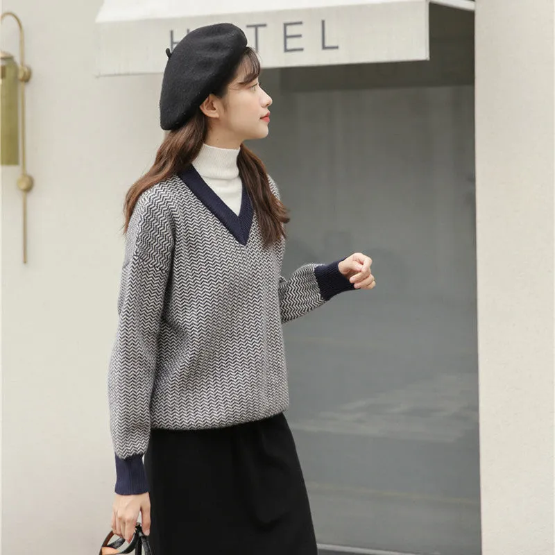 "HALF HIGH COLLAR FAKE TWO-PIECE" SWEATER N111611