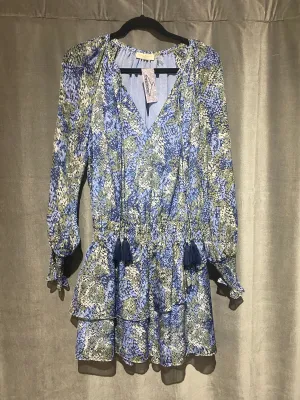 Ramy Brook Blue Print Long Sleeve Mini Dress