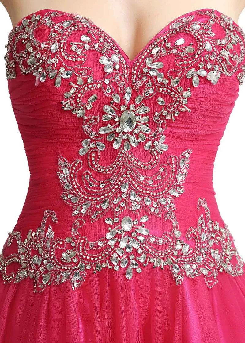 Red  Homecoming Dresses With Beadings