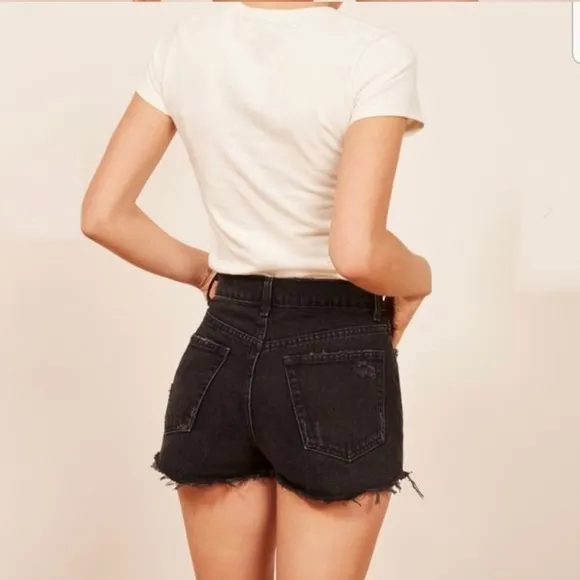 Reformation The Dixie High Rise Jean Short in Pacific