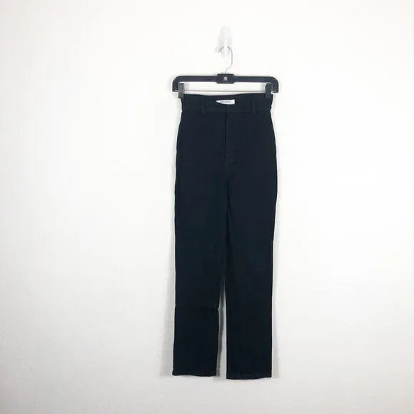 Reformation Vicki Black Jeans Size 23 High Rise Slim Straight Stretch
