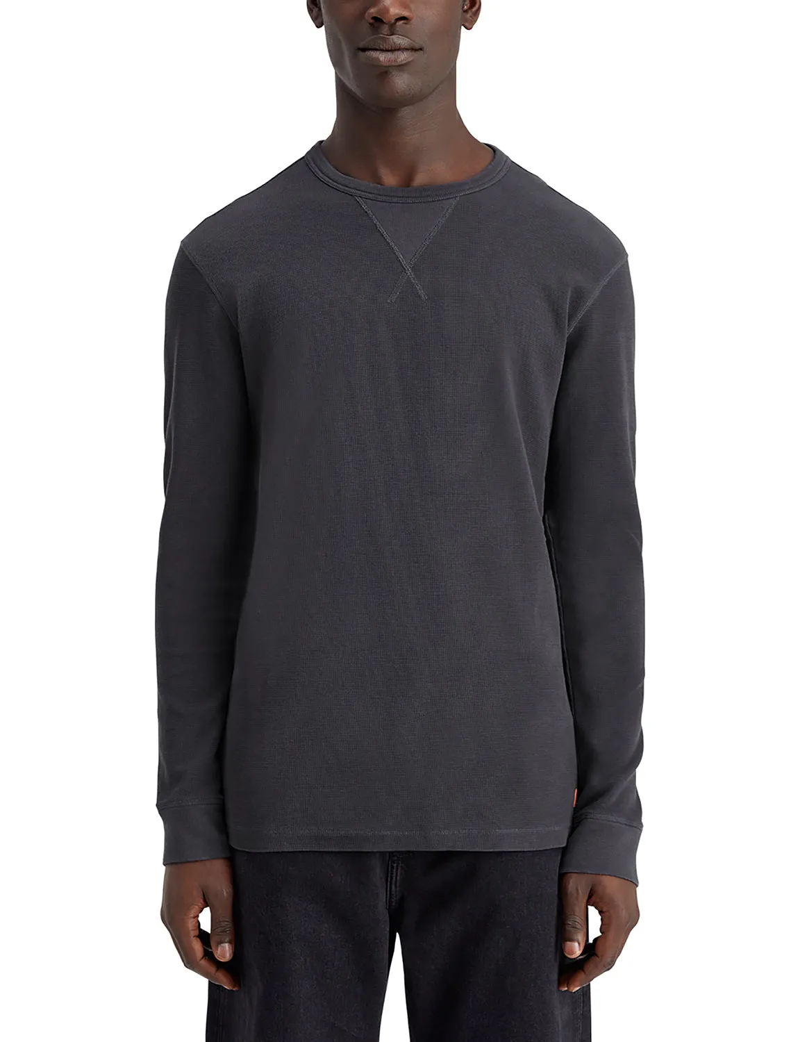 Regular Fit Waffle Long Sleeve T-Shirt - Mood Grey