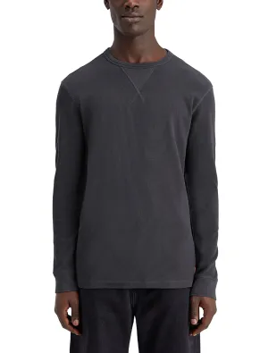Regular Fit Waffle Long Sleeve T-Shirt - Mood Grey