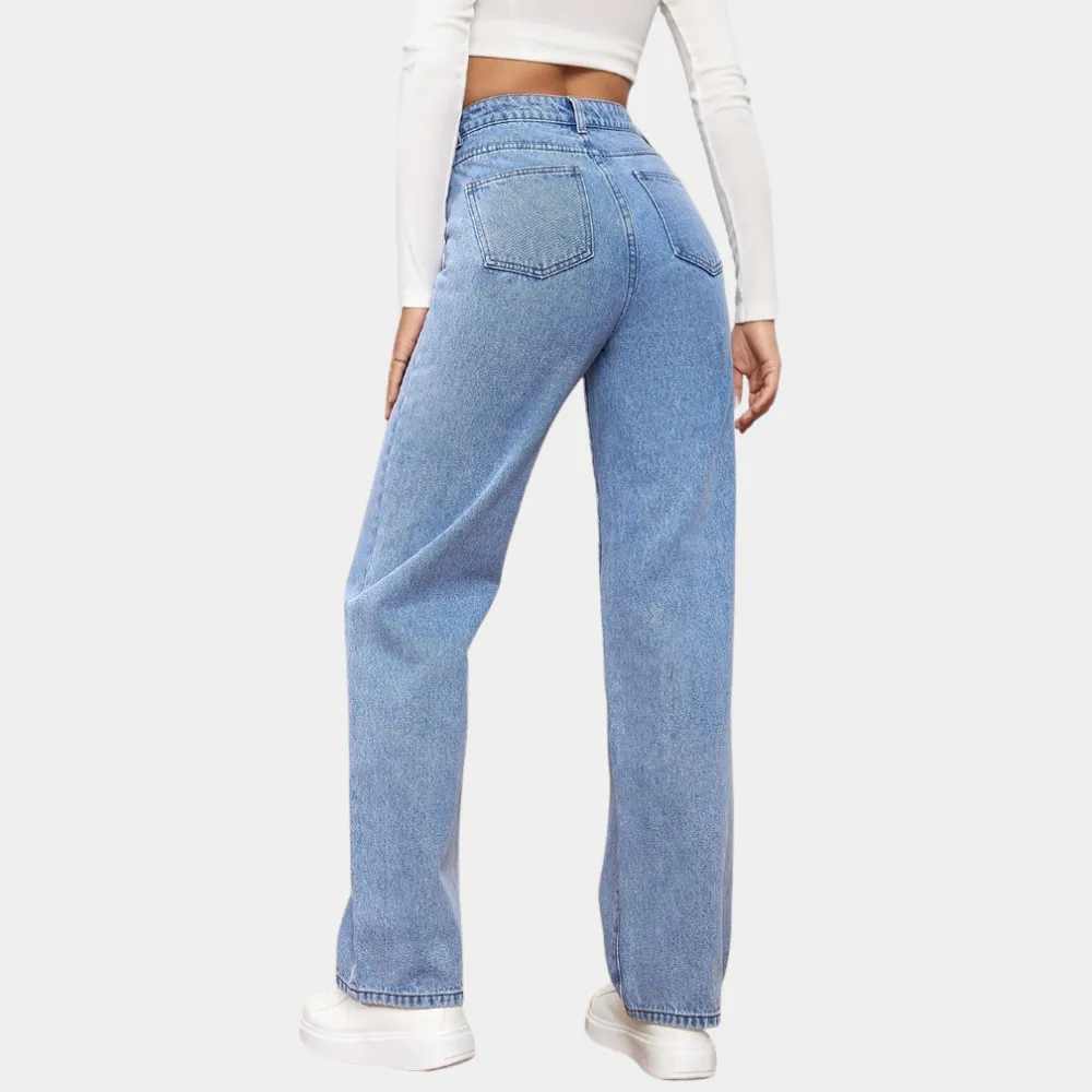 Relaxed Fit Casual Baggy Jeans for Women