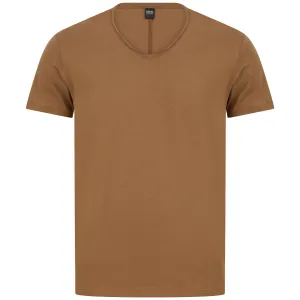 REPLAY RAW CUT V-NECK COTTON T-SHIRT