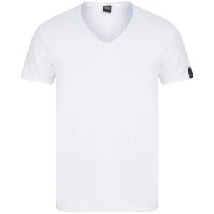 REPLAY RAW CUT V-NECK COTTON T-SHIRT