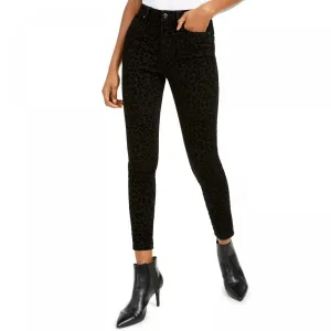 Rewash Women's Junior Fit Velvet Leopard Jeans