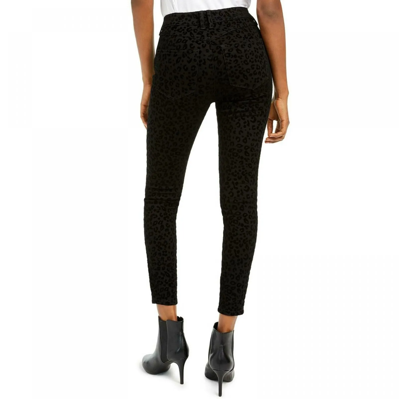 Rewash Women's Junior Fit Velvet Leopard Jeans