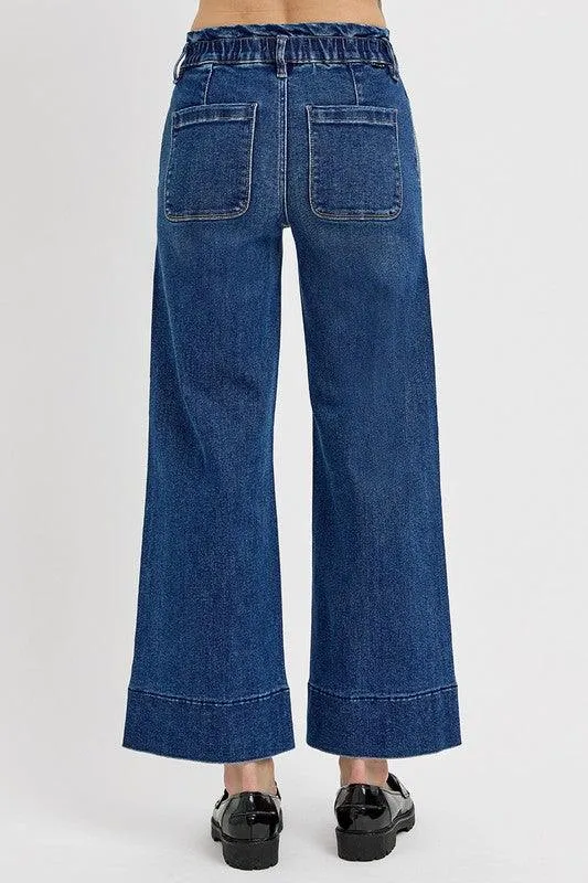 RISEN Elastic Band Wide Leg Jeans