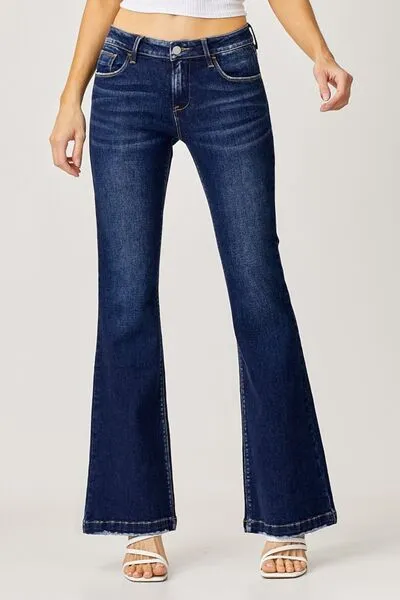 RISEN Full Size Low Rise Flare Jeans ONLINE EXCLUSIVE