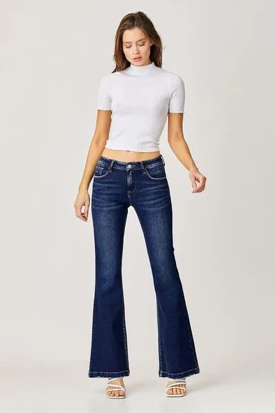 RISEN Full Size Low Rise Flare Jeans ONLINE EXCLUSIVE