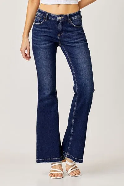 RISEN Full Size Low Rise Flare Jeans ONLINE EXCLUSIVE