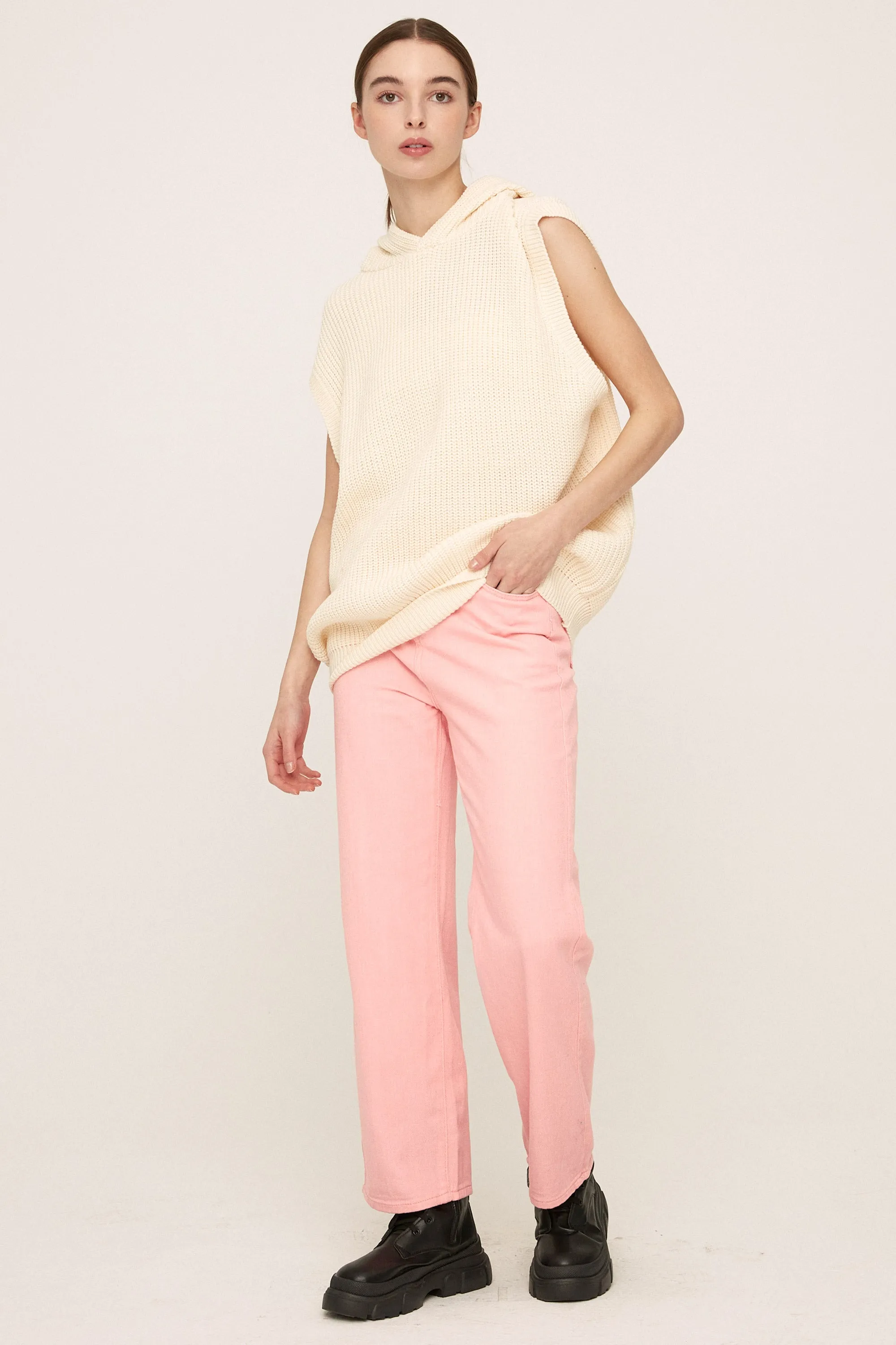 Rody Hooded Sleeveless Sweater