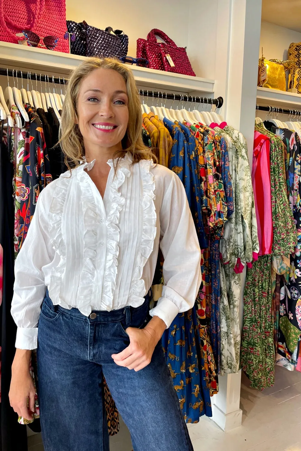 ROSELLE TUXEDO SHIRT WHITE