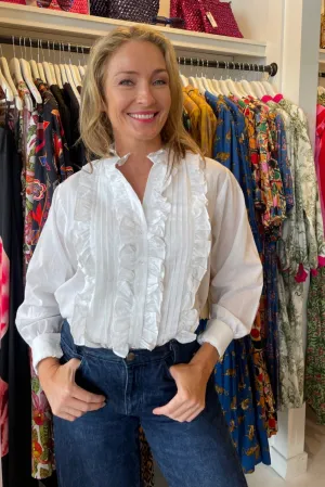 ROSELLE TUXEDO SHIRT WHITE