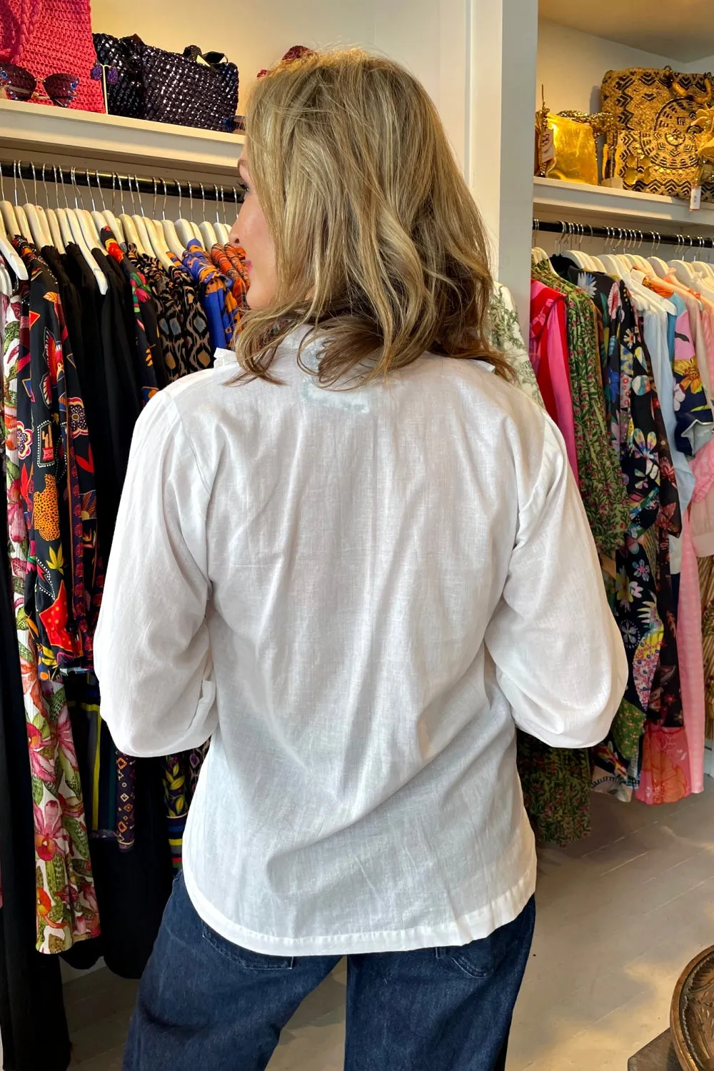 ROSELLE TUXEDO SHIRT WHITE