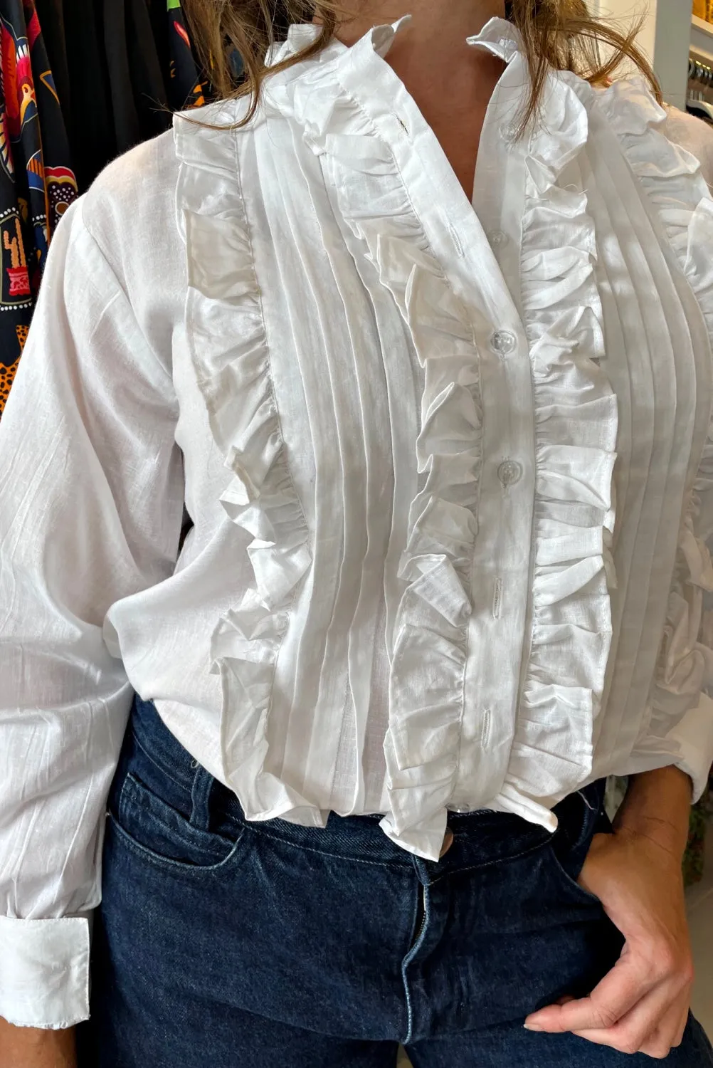 ROSELLE TUXEDO SHIRT WHITE