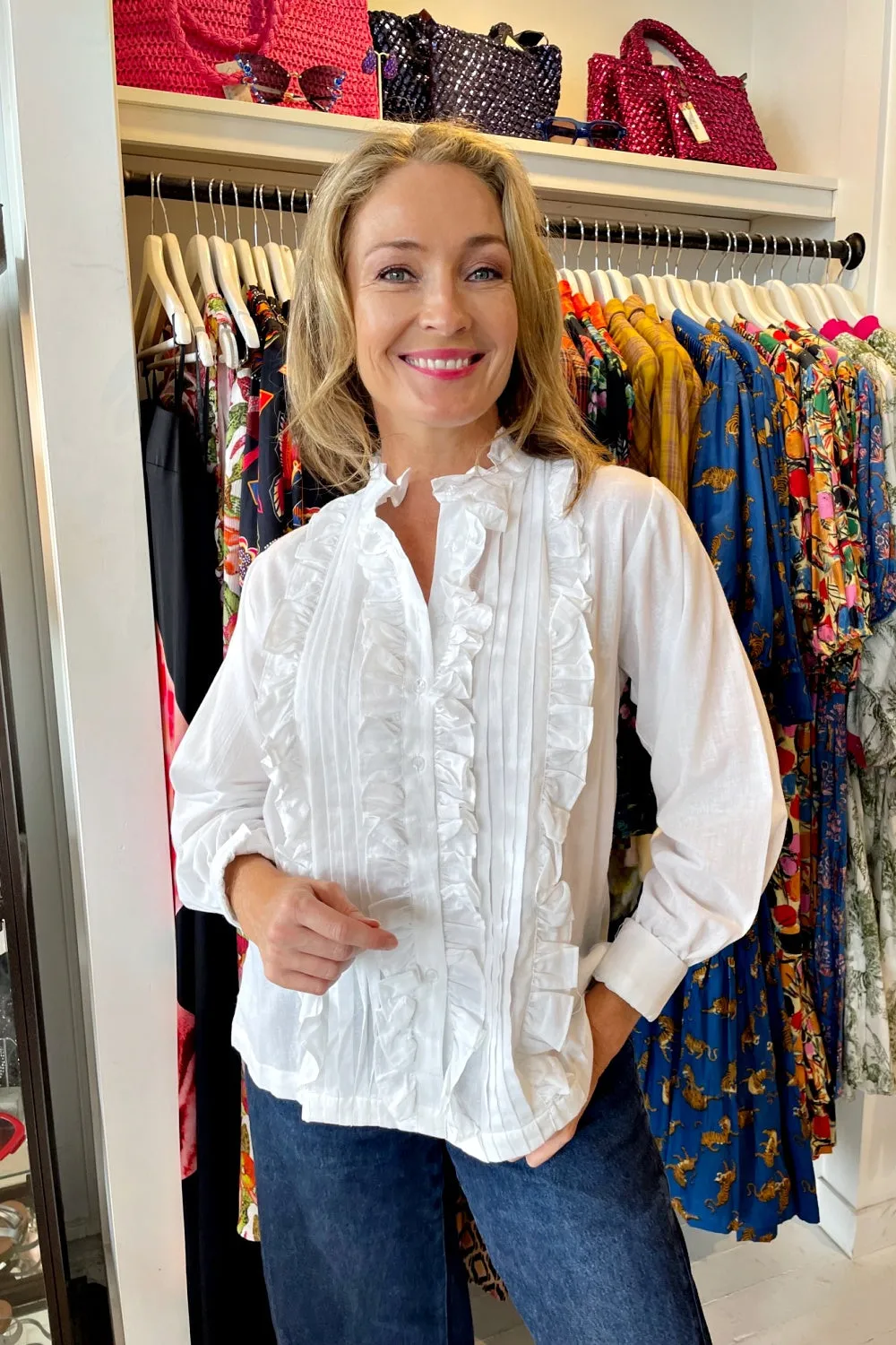 ROSELLE TUXEDO SHIRT WHITE