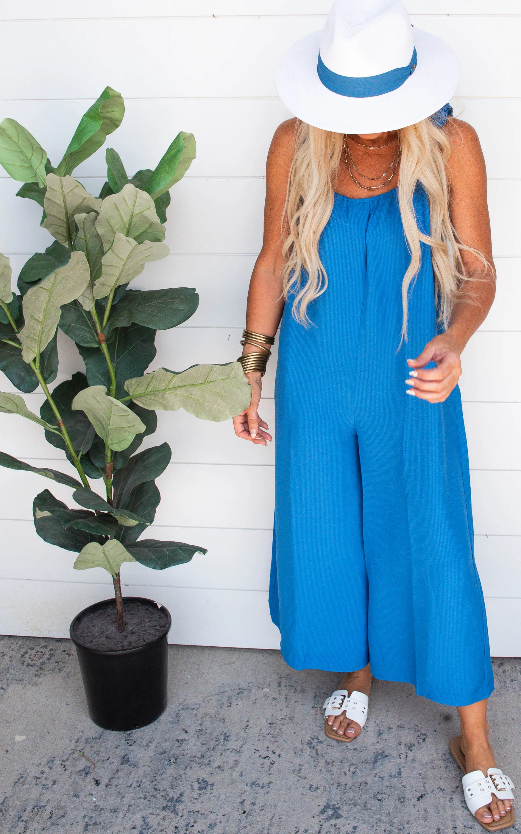 Ruffled Strap Wide Leg Jumpsuit | FINAL SALE