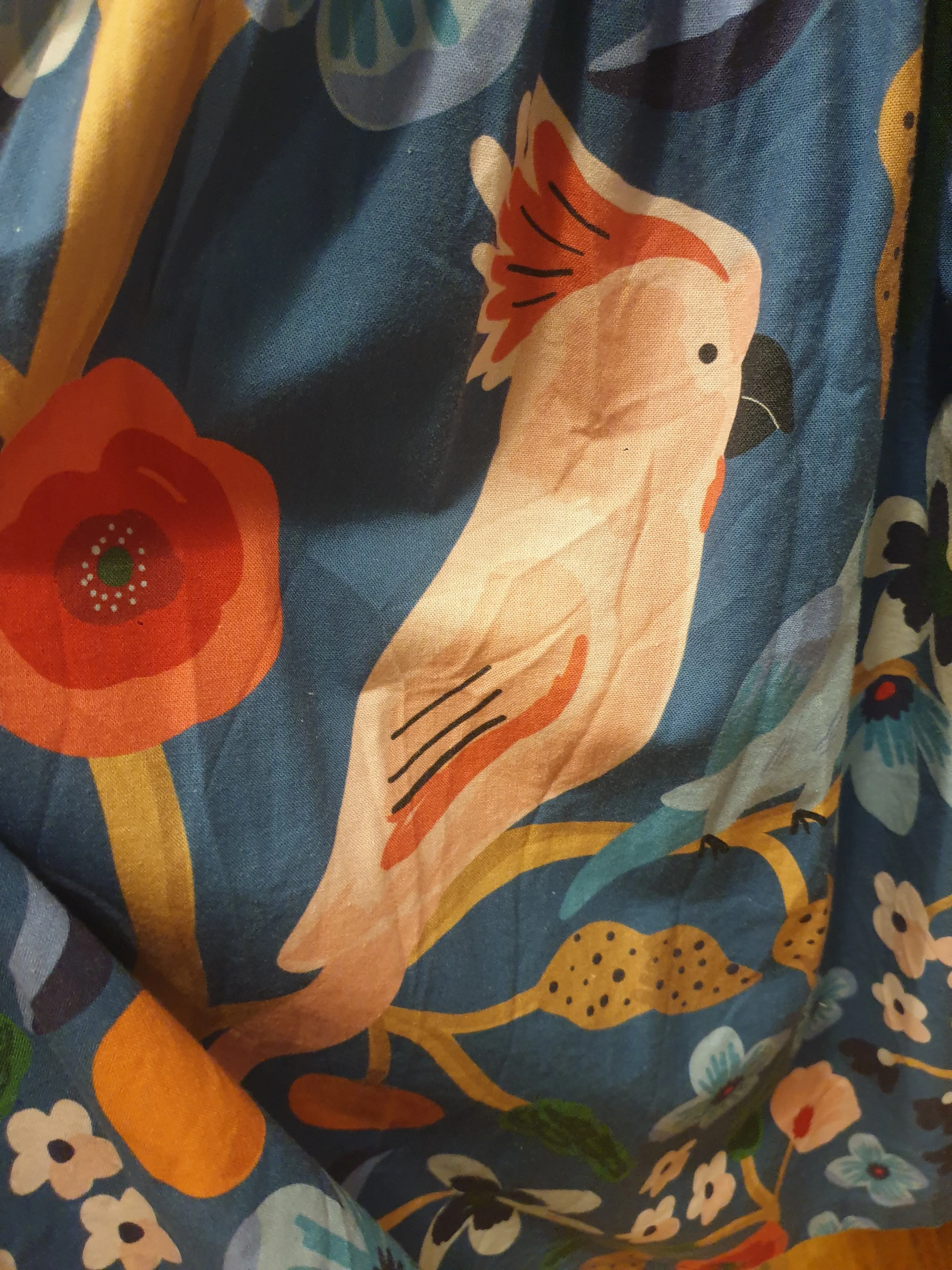 Rummage Style blue floral cap sleeve dress size 14 (tiny fit, best fits size 10)