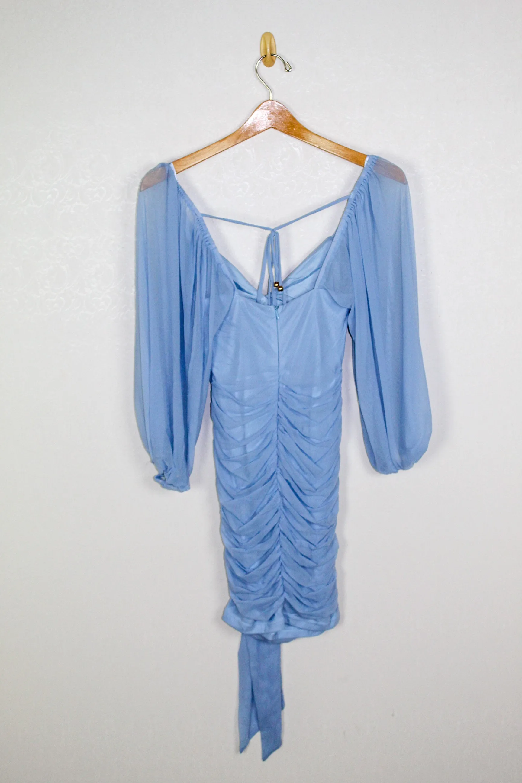 Saints & Secrets Mesh Sleeve Mini Dress