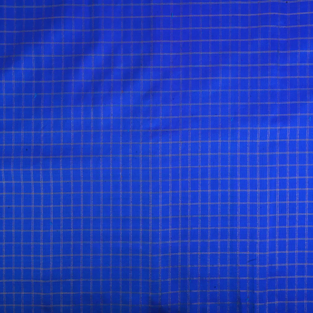 Sapphire Blue Kanjivaram Silk Handloom Fabric