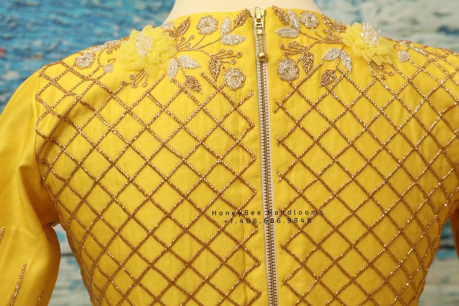 Saree blouse | bridal blouse | Saree stitched Blouse | floral work | Silk Blouse | Maggamwork blouse |Heavy work blouse|yellow saree blouse