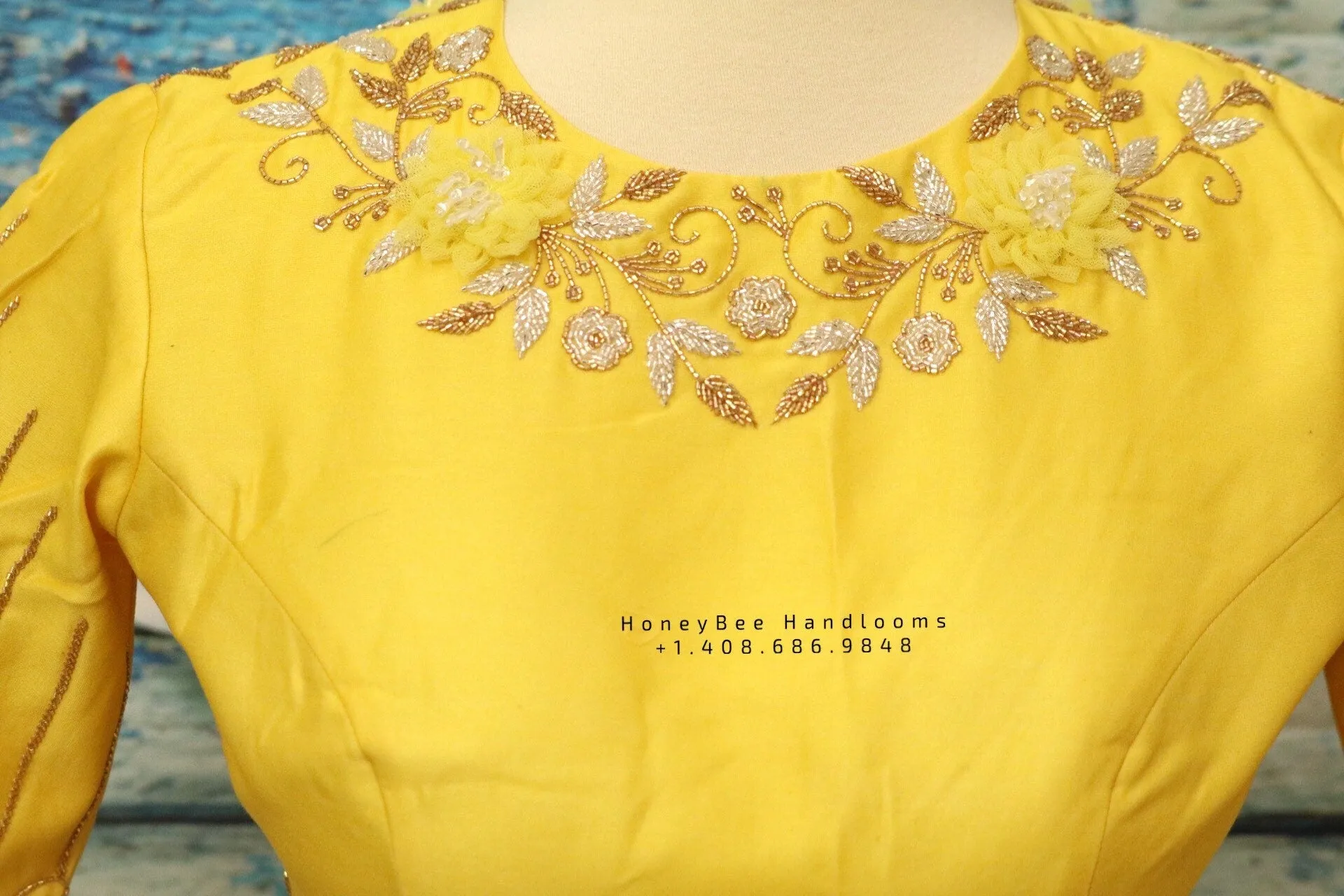 Saree blouse | bridal blouse | Saree stitched Blouse | floral work | Silk Blouse | Maggamwork blouse |Heavy work blouse|yellow saree blouse