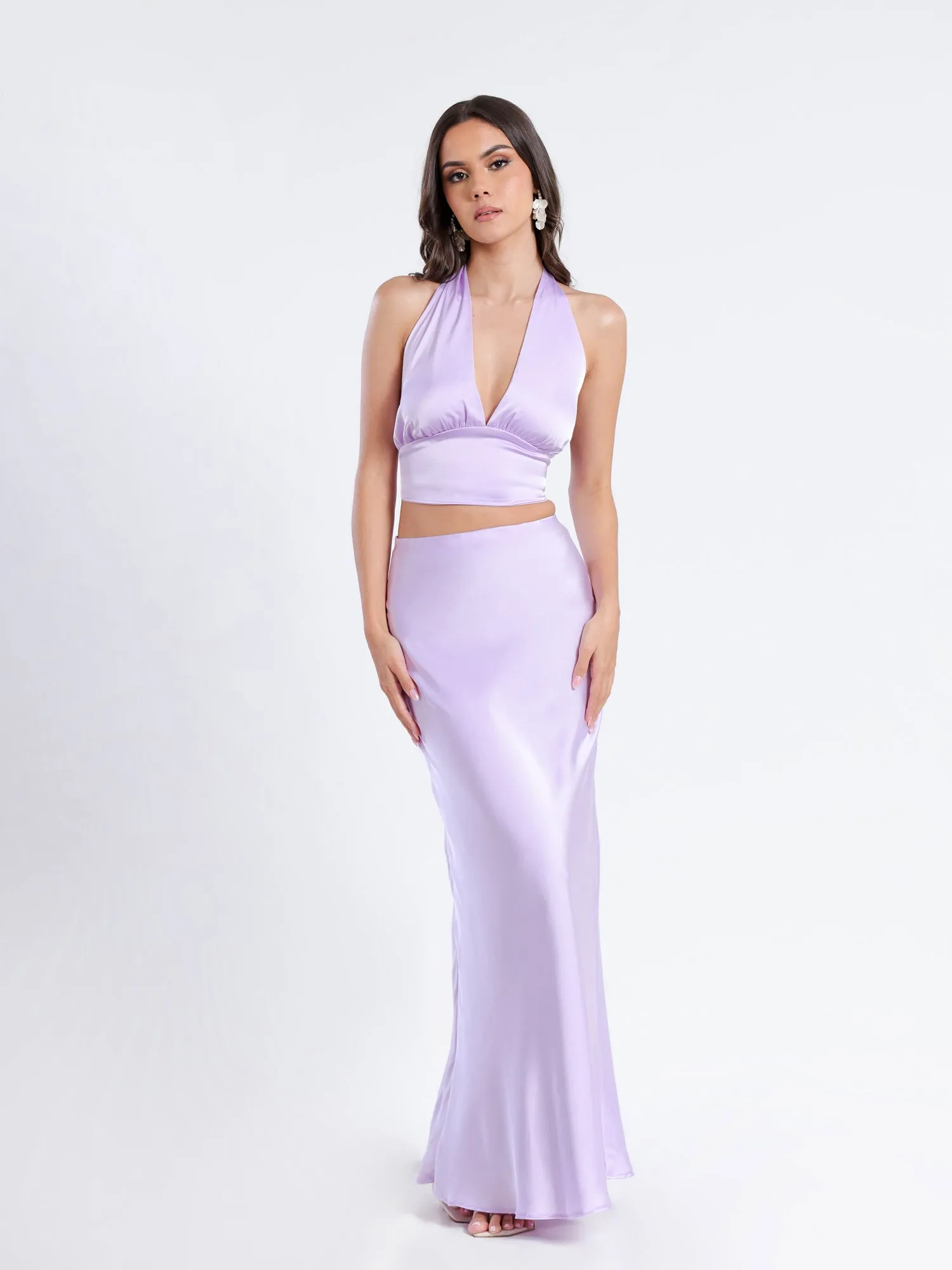 Satin Bias Maxi Skirt