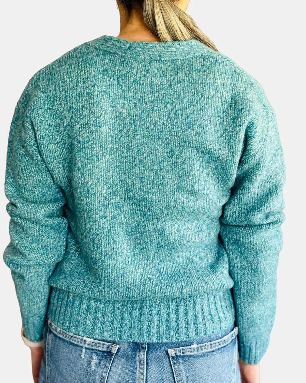 SCOUT CREW NECK SWEATER IN PEACOCK BLUE
