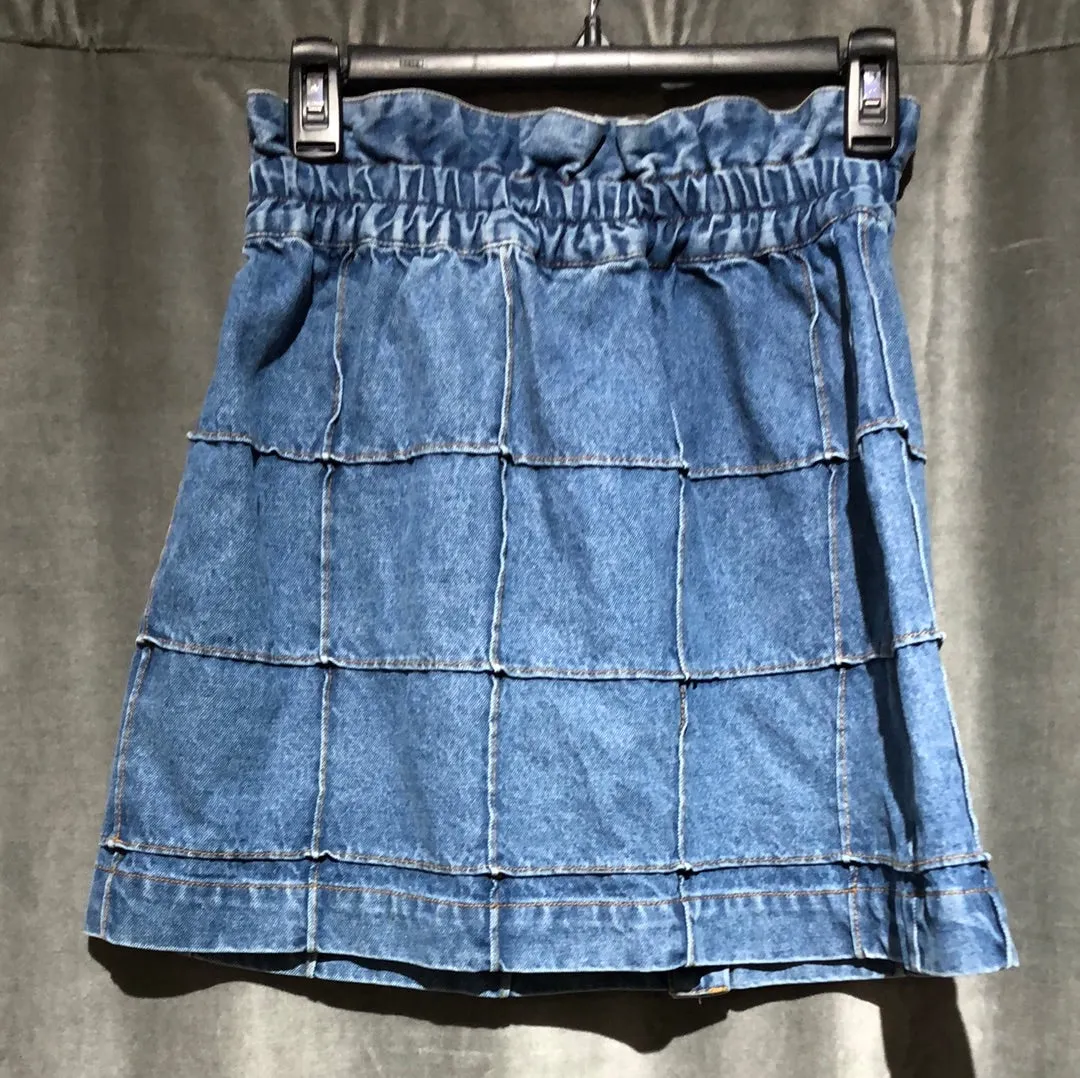 SEA NY Paper Bag Waist Snap Front Layered Mini Skirt